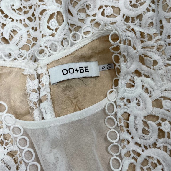 Do+Be Remmy Lace Tank Top Peplum Hem White (fits like 8) - Picture 7 of 7